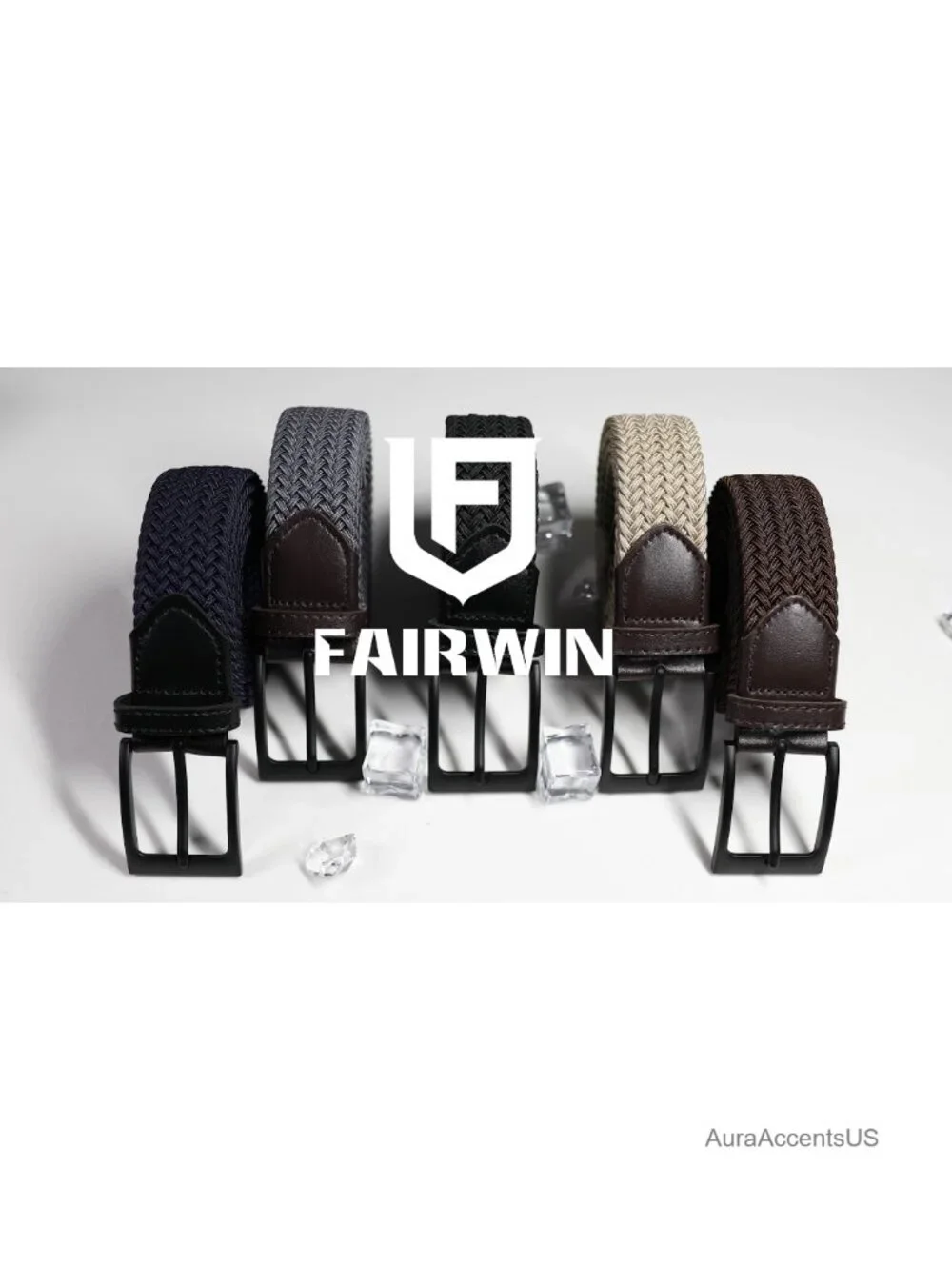 Stretch Braided Elastic Mens Casual Golf Belt No Hole Nylon Web Belt